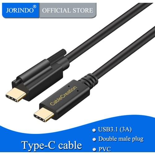 USB C to USB C Cable(3A), JORINDO 3 Gen 2 Screw Locking USB 3.1 Type C to Type C Cord, Compatible MacBook Pro, Nintendo Switch