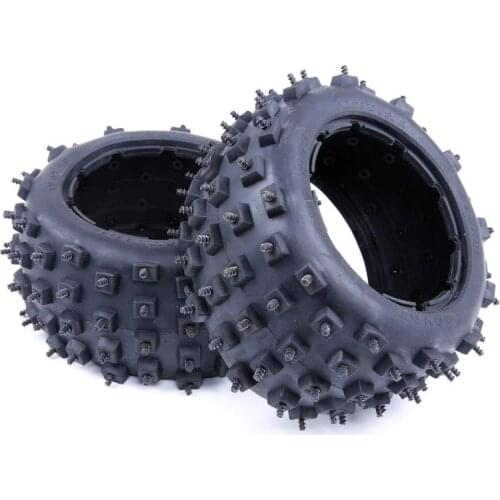 KM KSRC001 002 HPI Rovan bajer 5b off road gas Buggy rear wheel snow/beach screw spark tires set