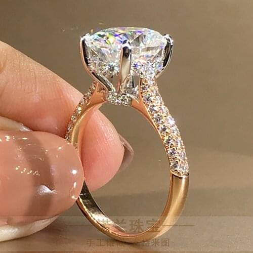 10K Yellow White Gold Women Ring Moissanite Diamonds 1 2 3 4 5 Ct Oval Luxury Elegant Wedding Party Engagement Anniversary Ring