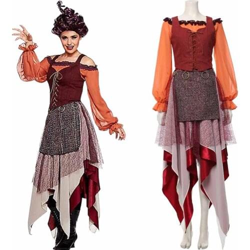 Cosplay Costume Mary Sanderson Costume Outfit Dress Suit Uniform Halloween Costumes