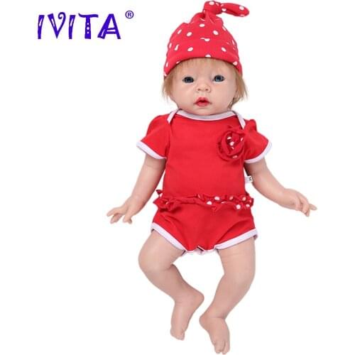 IVITA WG1506RH 51cm 3.2kg Full Silicone Realistic Silicone Reborn Baby Doll 3 Colors Eyes Choices Bebe Toys for Christmas Gift