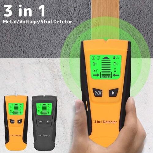 3 In 1 Metal Detector Find Metal Wood Studs Finder LCD Screen Precise Position Stud Sensor Thickness Measuring Wall Scanner