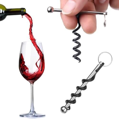 Mini EDC Red Wine Bottle Opener Portable Stainless Steel Beer Corkscrew Keyring Multi-functional Outdoor Camping Equipment Tools