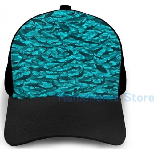 Fashion Sharks (3) Basketball Cap men women Graphic print black Unisex adult hat