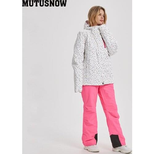 MUTUSNOW Women Ski Suit Jacket And Pants Windproof Waterproof Winter Jacket Women Ski Trousers Snowboard Sets Outdoor Mountain