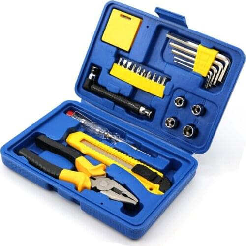 25 In 1 Combination Tool Set Pliers&Screwdriver&spanner&Digital Electric Tester&Tape Measures Hand Tool Box for Household