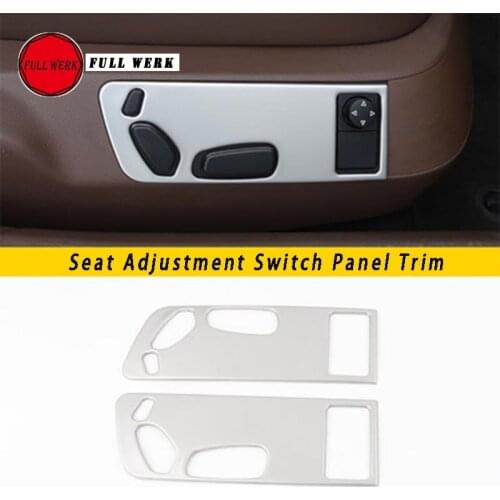 1 Pair SS Car Styling Seat Adjustment Switch Panel Trim Cover Frame for VW Phaeton Seat Decoration Sticker Interior Moulding