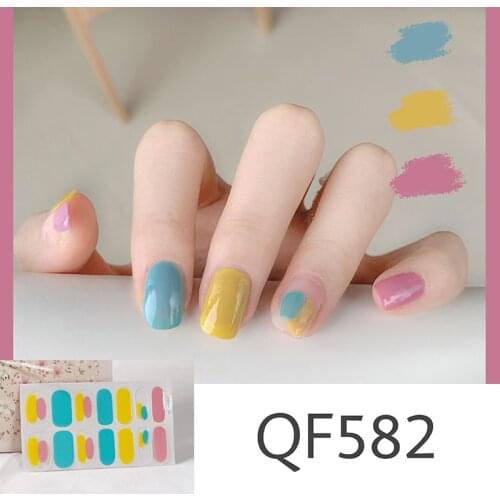 14tips/sheets Nail Art Stickers Dots Little Daisy Pattern Self-adhesive Full Coverage Art Skills Stickers Artificial Nails