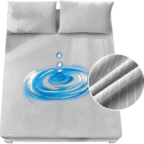 2021 Rushed 6 Solid Color Cotton Children Mattress Cover Striped Waterproof Urine Non-slip Bed Sheet Fitted Covers Protector Pad