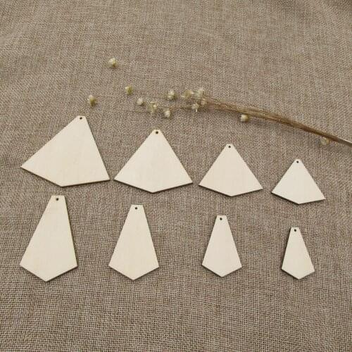 Unfinished Blank Wood Geometric Diamond Shape Cutout Plywood For DIY Jewerly Project Painting