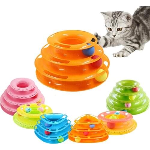 New Cat Tower Track Ball Toy Dish Pet Cat Interactive Toy Crazy Play Ball Toys Cat Puppy Playing Training Balls For Cat Supplies