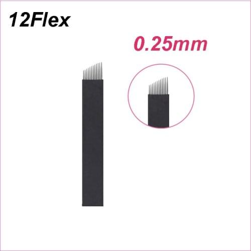 New Lamina Agulhas Tebori 12 Flex Blade Tattoo Needles for Manual Eyebrow Pen Microblading Needles 12 Pins for Pernement Makeup