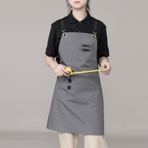 Waterproof canvas apron, restaurant, flower art, coffee shop, barber shop, cross work clothes, custom logo