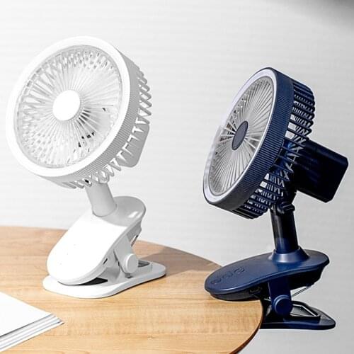EAS-USB Table Fan Clip-on Type Rechargeable 360 Degree Rotation 3 Speeds
