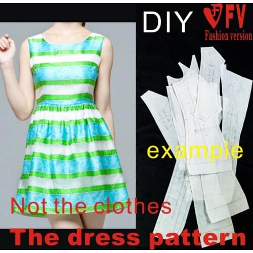 Dresses Sewing Pattern Template Cutting drawing Clothing DIY ((Not selling clothes)) BLQ- 103