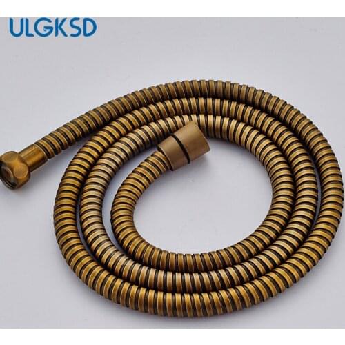 Bathroon Plumbing Hoses Antique Brass 150cm Shower Hose 59"Hand Shower Replacement Flexible Shower Spray Hose