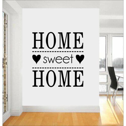 Family Wall Stickers Home Sweet Home Art Quote Living Room Decoration Removable Vinyl Bedroom Wardrobe Door Wall Decals Y578