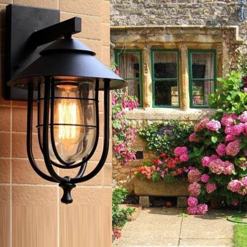 Nordic Vintage Garden lighting Loft E27 Iron Wall Lights Bar Outdoor Wall Lamp Cafe Balcony Corridor Waterproof Led porch Light