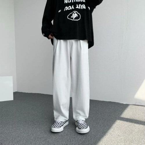 Spring White Jeans Mens Fashion Casual Baggy Wide-leg Jeans Men Streetwear Loose Hip-hop Straight Denim Trousers Mens S-3XL