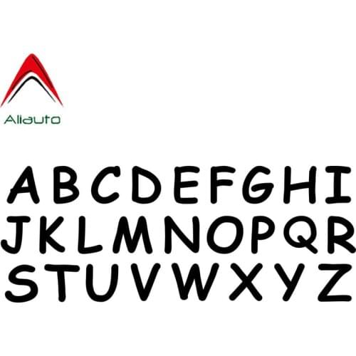 Aliauto Funny Custom Car Stickers Alphabet Letters A To Z Diy Waterproof Sunscreen Decals Vinyl Black Silver,25cm*10cm