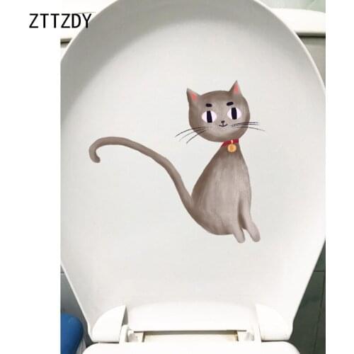 ZTTZDY 23.7*22.3CM Animal Cat Living Room Home Decoration Wall Sticker Toilet Decal Art T3-0191