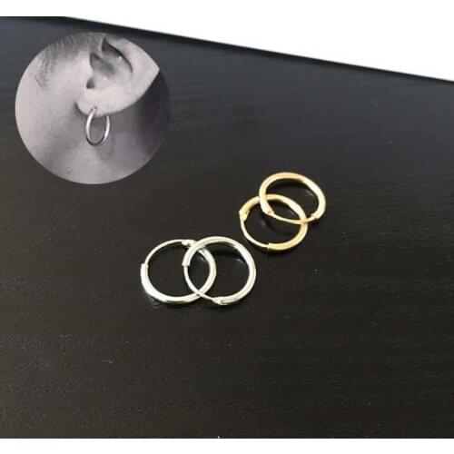 1 Pair Fashion Women Girl Simple Round Circle Small Ear Stud Earring Punk Hip-hop Earrings Jewelry 3 Size