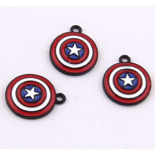 10 PCS/Lot 17*21mm Gun Black Color Shield Charms Enamel Charms Handmade For DIY Jewelry Making Accessories Jewellery Findings