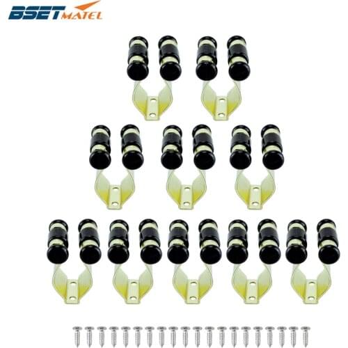 10X Gilding Metal Fishing Rod Clip Club Positioning Clamp Holder Accessory Fixing Rack Wall Mounted Rod Collection Rack Storage