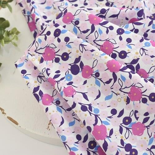 110x50cm High-Count Thin Cotton Soft Floral Fabric DIY Clothes Skirt Grils Dress Handmade Cloth