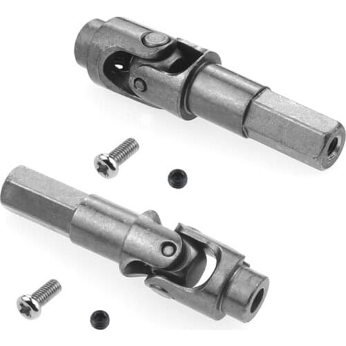 2Pcs Metal Universal Steering Joint Drive Shaft Accessories for WPL C14 C24 C34 B24 B36 MN D90 D91 MN99S RC Car Parts