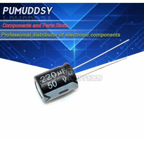 20PCS Higt quality 50V220UF 10*13mm 220UF 50V 10*13 Electrolytic capacitor
