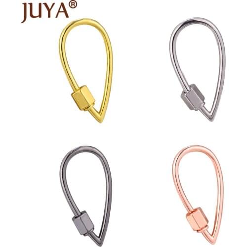 4 Colors Water Drop Shape Clasps Carabiner DIY Necklace Accessories Spiral Clasp Jewelry Components Supplies For Women