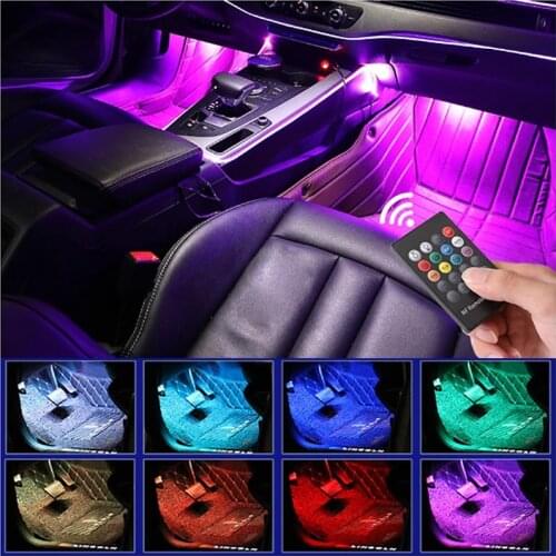 Car Interior Led Foot Seat Ambience Neon Foot Lamp Accessories Exterior Decoration Colorful Voice Sound Music Control Light