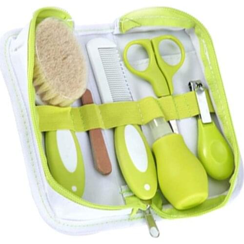 6Pcs Newborn Baby Grooming Care Manicure Set Healthcare Kit Nail Clipper Toothbrush Hairbrush Comb Emery Board Nail Scissor Gift
