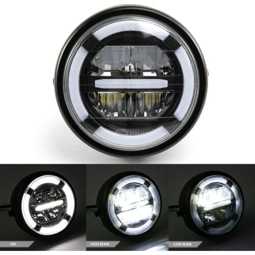 7 inch Universal Cafe Racer Round Motorcycle LED Head lamp Headlamp Distance Light Refit 7 " Motorcycle Headlight Cafe Racer