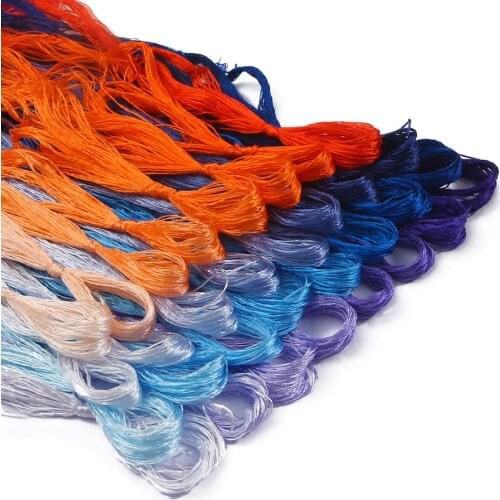 8pcs/lot Mix Colors Cross Stitch Cotton Embroidery Thread DIY Silk Line Branch Sewing Skeins Floss Kit Sewing Tools