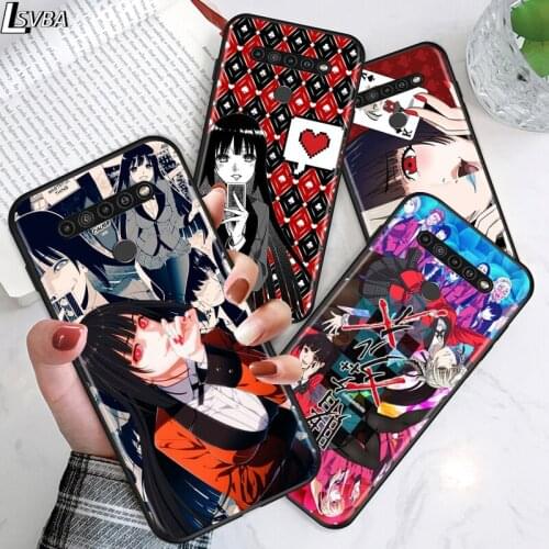 Kakegurui Yumeko Anime for LG G8 G8S G8X V30 V35 V40 V50 V60 ThinQ Q60 K40 K50 K51 K61 K71 K92 K62 Soft Black Phone Case