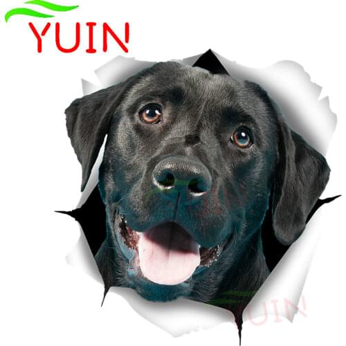 Car Sticker Decor Motorcycle Decals Cute Black Labrador Dog Personality PVC Decorative Accessories Waterproof Decal 15*15cm