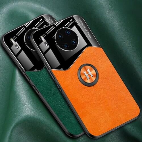 Car Holder Leather Phone Case For Huawei Mate 20X 9 10 20 30 Pro Cover Case For Huawei Nova 4 5 5i Pro 6 SE Honor Play3 Coque