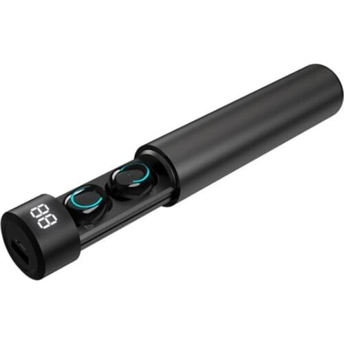 Wireless Bluetooth Headset Sports Waterproof Noise Cancelling Headset with LED Digital Microphone and Charging Case