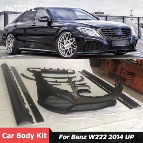 PD Style Unpainted FRP Front Rear Bumper Side Skirts Car Body Kit For Benz W222 S Class S63 S65 Tuning 2014 Up