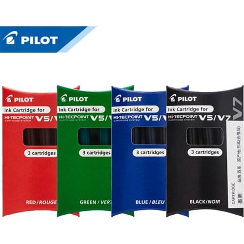 Japan Pilot Pen Ink Cartridge BXS-IC For Gel Pen BXC-V5 24 tubes(8 boxes) Black/Green/Red/Blue Writing Supplies