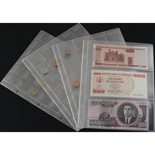 Coin Holder Album Pockets Plastic Coin Holders Sheet Storage Collection Money Album Hold Multi-Color Empty Coin