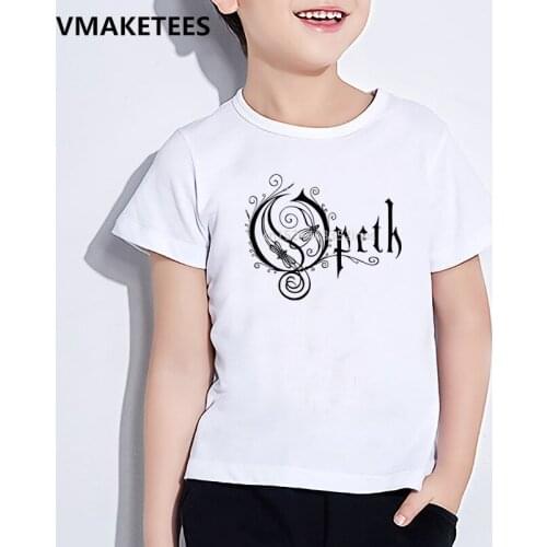 Kids Summer Short Sleeve Girls & Boys T shirt Children OPETH Heavy Metal Rock Band Print T-shirt Casual Baby Clothes,HKP982