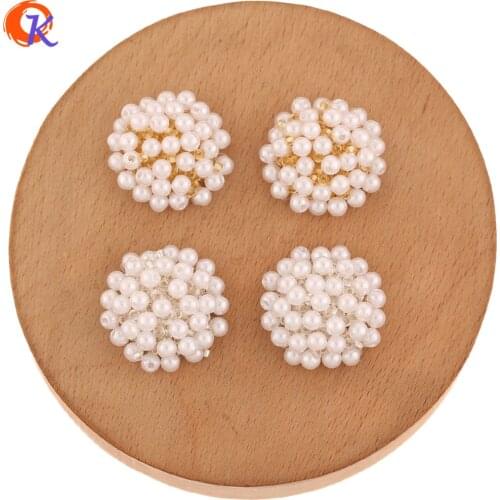 Cordial Design 30Pcs 25*25MM Earring Findings/Jewelry Accessories/Hand Made/Imitation Pearl/DIY Jewelry Making/Seed Bead Charms