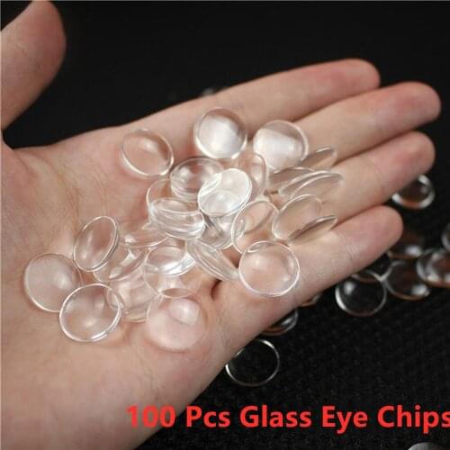 100Pcs Glass Eyes Chips for DIY Toy Doll Eye Handmade Crafts Toys Dolls Transparent Glass Eyes DIY Modified Doll Accessories