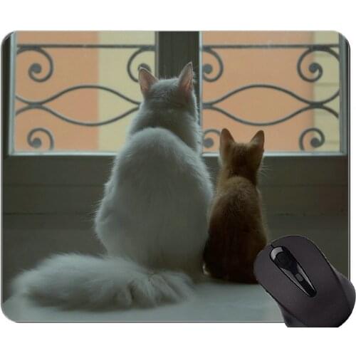 Gaming Mouse Pad Custom,Kitten Table cat window Home Office Computer Accessories Mousepads