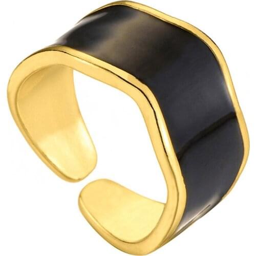 Irregular Geometry Gold Rings For Women Men Jewelry Hip Hop Adjustable Ring Enamel Bijoux Femme Bague Christmas Gift