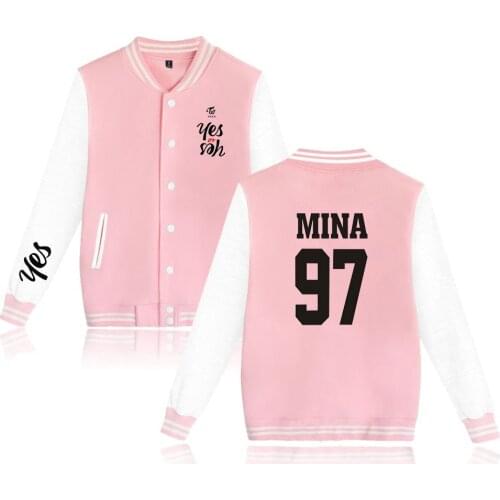 New TWICE YES OR YES Baseball Jackets Women Autumn Winter Jacket Women Long sleeve Sweatshirt high quality Hoodies Kpop Clothes