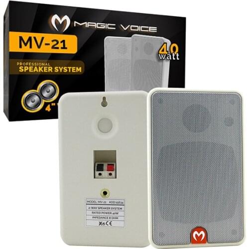 MAGICVOICE MV-21 10 CM 40 WATT WHITE COLUMN SPEAKER 2Lİ TOOL TRAFOSUZ